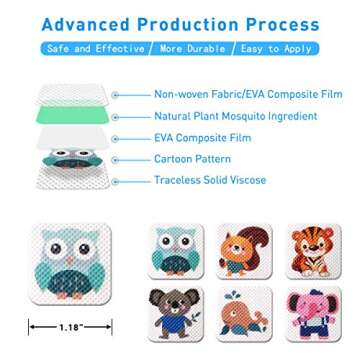 120 Pack Mosquito Patches with 2 Bracelet, Resealable Stickers for Kids Adult - Nature Citronella, Lemongrass and Eucalyptus, Up to 24 Hour of Protection