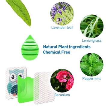 120 Pack Mosquito Patches with 2 Bracelet, Resealable Stickers for Kids Adult - Nature Citronella, Lemongrass and Eucalyptus, Up to 24 Hour of Protection