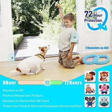 120 Mosquito Patches with 2 Bracelets for Kids and Adults