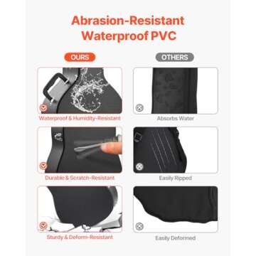 VEVOR Acoustic Guitar Hard Case, 43.31 in Gourd-Shaped Guitar Hard Case, With Lock Latch Key Handle, PVC Padding Soft Lining Water-Resistant Hard Shell Guitar Case, for 39-41 in Acoustic Guitar, Black