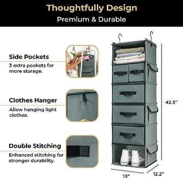 Stylish SMIRLY Hanging Closet Organizer - Maximize Storage Space