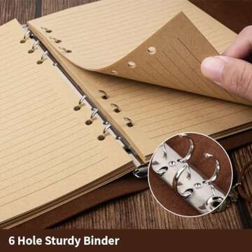 Billtigif PU Leather Journal Notebook, Refillable Travel Vintage Writing Journals Diary, Gifts for Women, Men, Teen Girls and Boys, 100GSM Lined Paper,160 Pages(Green, A5 9.2" x 6.5")