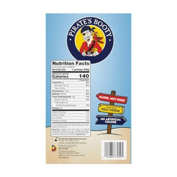 Pirate's Booty Aged White Cheddar Cheese Puffs, Gluten-Free Kids Snacks, 1 oz (6ct)