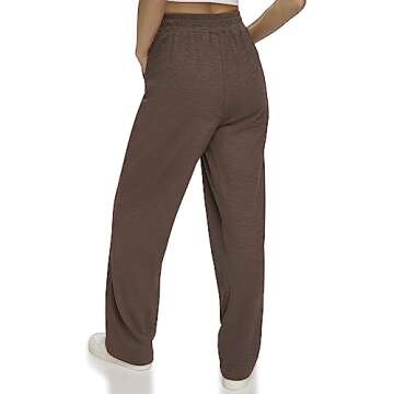 DKNY Women's Performance Trouser Tech Slub Relaxed Fit, Bracken