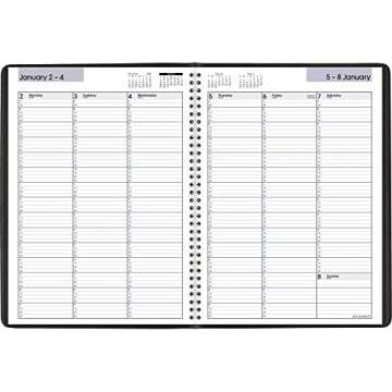 AT-A-GLANCE 2023 Weekly Planner, DayMinder, Quarter-Hourly Appointment Book, 8" x 11", Large, Black (G52000)
