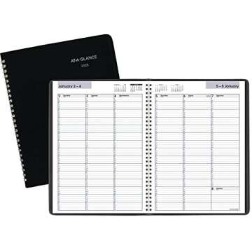 AT-A-GLANCE 2023 Weekly Planner, DayMinder, Quarter-Hourly Appointment Book, 8" x 11", Large, Black (G52000)