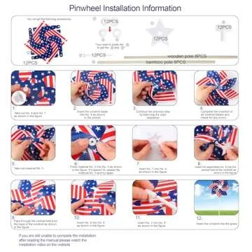 Patriotic Pinwheels & Flags Set for 4th of July Celebrations
