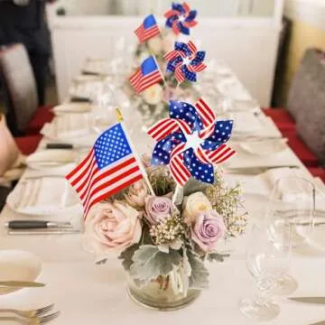 Patriotic Pinwheels & Flags Set for 4th of July Celebrations