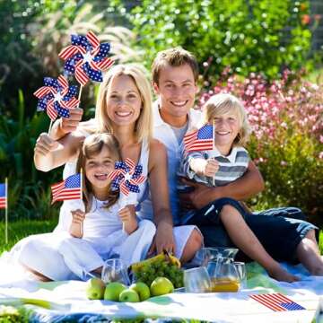 Patriotic Pinwheels & Flags Set for 4th of July Celebrations