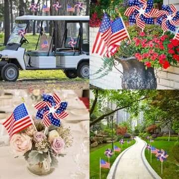 Patriotic Pinwheels & Flags Set for 4th of July Celebrations