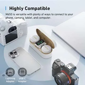 AnkerWork M650 Wireless Lavalier Microphone by Anker, Pro Noise Cancellation, Swap Colorful Covers, 2-Channel Quality Pickup, 200m Transmission, 15H Battery, Easy to Use for Vlogs, Not for Conference