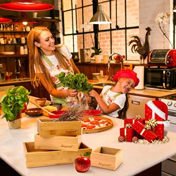 Linyuant Bamboo Drawer Organizer for Stylish Home Storage