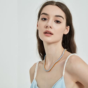 Heart Tennis Necklace for Women - 18K Gold Plated Jewelry