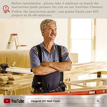 VANGOLD Large 3D DIY Wall Clock Roman Numerals Clock Frameless Mirror Surface Wall Sticker Home Decor for Living Room Bedroom