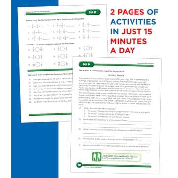 Summer Bridge Activities Spanish 5th to 6th Grade Workbooks All Subjects, Activity Book With Math, Reading Comprehension, Science, Fitness, Social Studies, Writing Practice, and Flash Cards