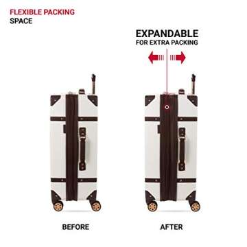 SwissGear 7739 Hardside Luggage Trunk with Spinner Wheels, White, 2-Piece Set (19/26)