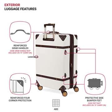 SwissGear 7739 Hardside Luggage Trunk with Spinner Wheels, White, 2-Piece Set (19/26)
