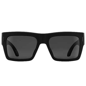 Spy Optic Bowery Square Sunglasses - Matte Black Gray Polarized Lenses