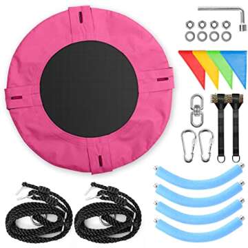 Odoland 24" Kids Tree Swing - Outdoor Small Saucer Swings for All Ages