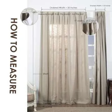 TWOPAGES Sand Beige Linen Pinch Pleat Drape for Living Room, Window Treatment Curtain Panel Double Layer Room Darkening Light Filtering Lined Curtain (1 Panel, 40W x 102L)