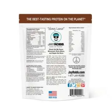 Jay Robb Whey Chocolate Isolate Protein Powder, Low Carb, Keto, Vegetarian, Gluten Free, Lactose Fre...
