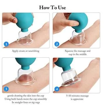 Effective 4 Pieces Glass Cupping Set for Relaxation and Beauty