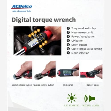 ACDelco Digital Torque Wrench with Buzzer LED Flash