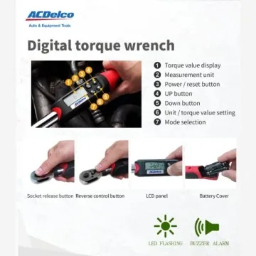 ACDelco Digital Torque Wrench with Buzzer LED Flash