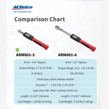 ACDelco Digital Torque Wrench with Buzzer LED Flash