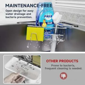 Stainless Steel Kitchen Sink Caddy, Adjustable & Space-Saving