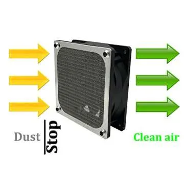 80mm Computer Fan Filter Grills with Screws, Aluminum Frame Ultra Fine Stainelss Steel Mesh - 4 Pack (Black)