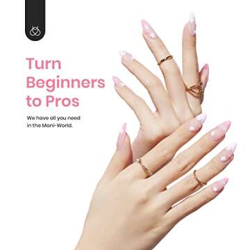 Beetles Gel Nail Polish Kit with UV Light, 6 Colors Pink White Nude Glitter Gel Nail Polish Set with Base Coat Glossy Matte Top Coat Gel Polish Soak Off UV Manicure Valentines Gift for Women