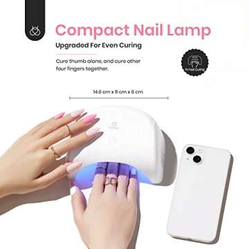 Beetles Gel Nail Polish Kit with UV Light, 6 Colors Pink White Nude Glitter Gel Nail Polish Set with Base Coat Glossy Matte Top Coat Gel Polish Soak Off UV Manicure Valentines Gift for Women