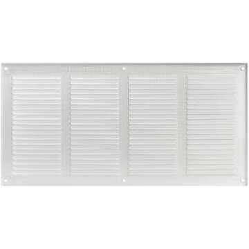 16" x 8" Inch Steel Return Air Grilles - Sidewall and Ceiling - Air Vent Cover - HVAC - with Insect Protection Screen (16" x 8", White)