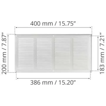 16" x 8" Inch Steel Return Air Grilles - Sidewall and Ceiling - Air Vent Cover - HVAC - with Insect Protection Screen (16" x 8", White)