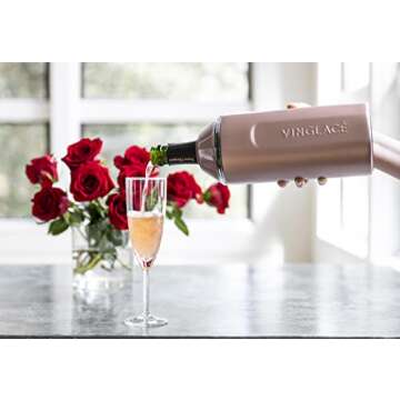Vinglacé Wine Bottle Chiller- Portable Champagne Insulator- Stainless Steel Wine Cooler Sleeve, Rose Gold