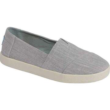 TOMS Women's Avalon Loafer, drizzle grey micro crosshatch, 8 Medium US