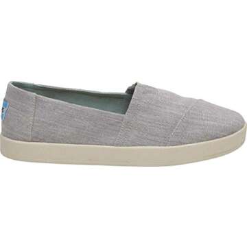TOMS Women's Avalon Loafer, drizzle grey micro crosshatch, 8 Medium US