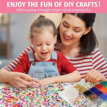 UHIBROS 6000 Pcs Clay Beads Bracelet Making Kit, Friendship Bracelet Polymer Heishi Beads with Jewelry Charms Crafts