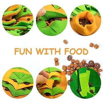 AWOOF Large Dog Snuffle Mat, Interactive Feeding Mat, 34.6 in x 19.6 in, Squeaker and Crinkle Paper, Non-Slip, Easy to Clean