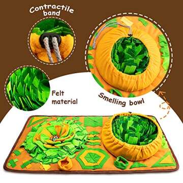 AWOOF Large Dog Snuffle Mat, Interactive Feeding Mat, 34.6 in x 19.6 in, Squeaker and Crinkle Paper, Non-Slip, Easy to Clean