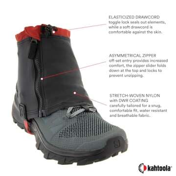Kahtoola RENAgaiter Low Gaiters for Hiking and Trail Use