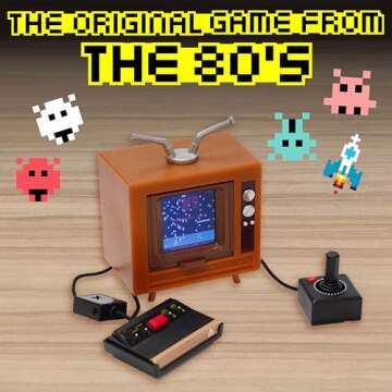 Tiny Arcade Atari 2600 3.5" Mini Retro Game - Playable Console & TV w/ Real Gameplay & Sound-10 Classic Video Games: Pac-Man, Breakout, &More(Ages 8+)