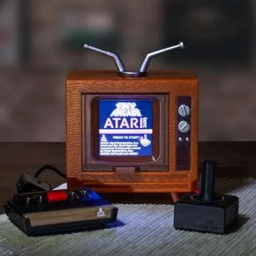 Tiny Arcade Atari 2600 3.5" Mini Retro Game - Playable Console & TV w/ Real Gameplay & Sound-10 Classic Video Games: Pac-Man, Breakout, &More(Ages 8+)