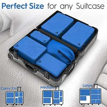8-Piece Deluxe Compression Bags For Packing - Maximize Space In Luggage With Hybridmax Double Capacity Design Luggage Compression Bags For Travel, Packing Compression Bags, Large, Small, & Medium Set