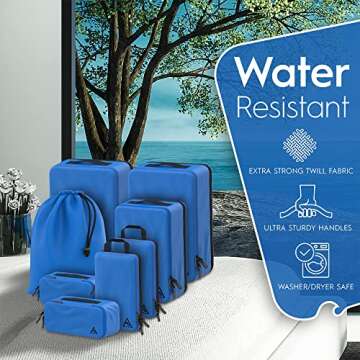 8-Piece Deluxe Compression Bags For Packing - Maximize Space In Luggage With Hybridmax Double Capacity Design Luggage Compression Bags For Travel, Packing Compression Bags, Large, Small, & Medium Set