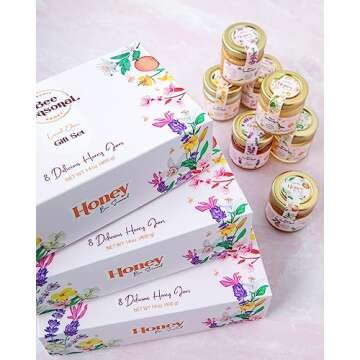 Bee Seasonal Organic & Raw Honey Gift Box - 8 Pack - 14oz.
