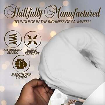 LONDON LINENS Soft & Heavy Microfiber Massage Tables Face Cradle Covers Cozies Fitted- 4 Pieces (4, White)