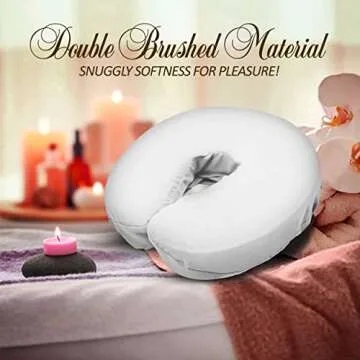 LONDON LINENS Soft & Heavy Microfiber Massage Tables Face Cradle Covers Cozies Fitted- 4 Pieces (4, White)