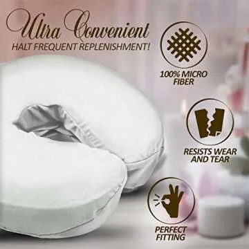LONDON LINENS Soft & Heavy Microfiber Massage Tables Face Cradle Covers Cozies Fitted- 4 Pieces (4, White)
